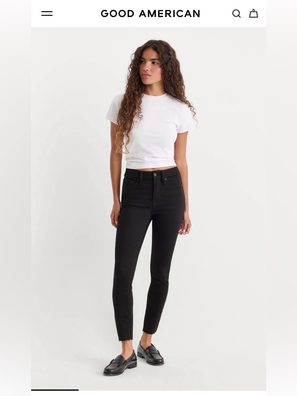 Good American Never Fade Black Good Legs Jeans